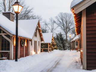 a street with a lot of snow on it