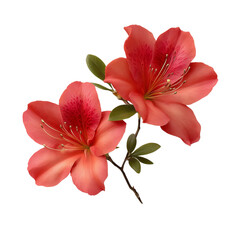 azalea flowers isolated on White or transparent background 