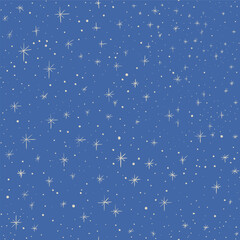 Christmas night stars illustration