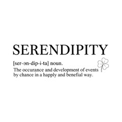 Serendipity Definition Minimal Typography Inspirational Design