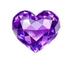 Heart-shaped gemstone decor crystal style, isolated on transparent background