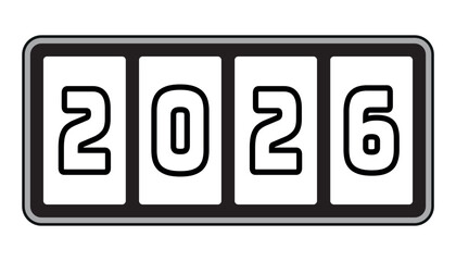 2026 Flip Calendar Number, Minimal Countdown, New Year Change Concept