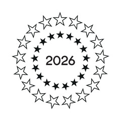 2026 Star Circle Badge Icon