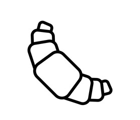 Croissant dessert icon, vector flat black outline illustration