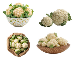 Fototapeta premium Ripe cauliflower isolated on transparent background