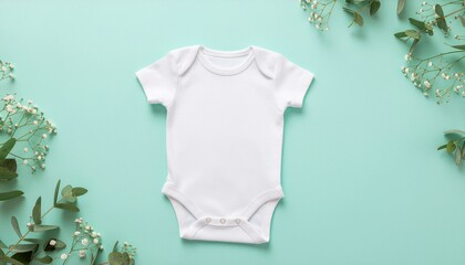 baby onesie on green background