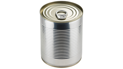 Silver Can with Pull Tab on White Background