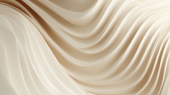 Curves and Layers of Light Beige and Cloud Dancer White Create a Smooth Texture in a High-End Minimal Design Setting