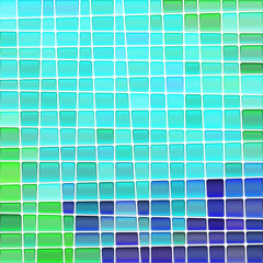 abstract vector stained-glass mosaic background - blue and green