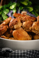 Fried crispy chicken nuggets
