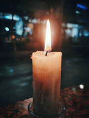 the candle is burning static shot as the camera is on a tripod nothing moves except the flame