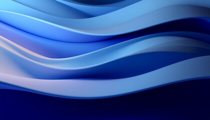 Minimal corporate abstract gradient background with layered blue ribbon waves