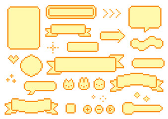 ドット絵の見出し枠・ふきだしセット