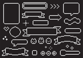 ドット絵の見出し枠・ふきだしセット