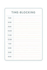 Time Blocking Planner Sheet Transparent PNG