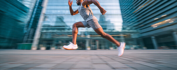 fast runner sprinting on urban track highlighting leg power and dynamic athletic form