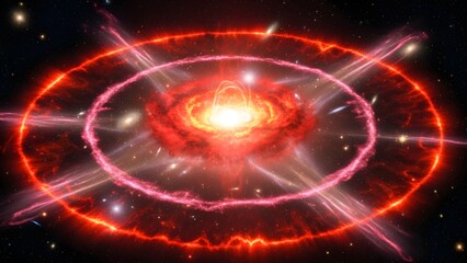 Cosmic Symphony: A radiant celestial event unfolds, showcasing vibrant energy and a symphony of colors in the depths of space.