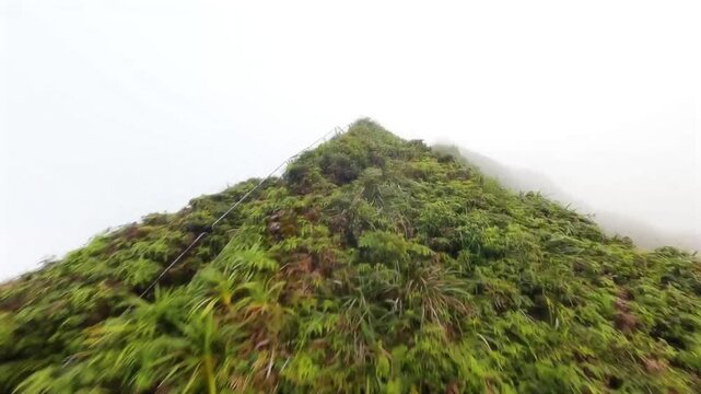 FPV Drone Flight Over Stee Green Ridge and Famous Montain Stairs