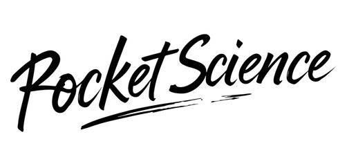 Pocket science phrase in modern black calligraphy