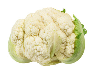 Cauliflower isolated on white background with clipping path
