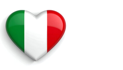 Heart shape with Italian flag colors, symbol of love, pride, and connection to Italy.