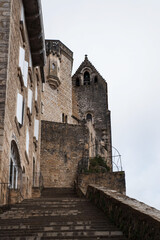Village of Rocamadour on a cliff in France