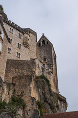 Village of Rocamadour on a cliff in France