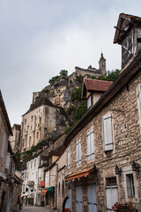 Village of Rocamadour on a cliff in France