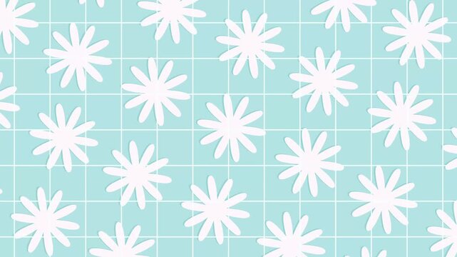 Seamless animated flower pattern with soft pastel colors, decorative floral background. Ideal for spring, textile design, wallpaper, and creative motion graphics.