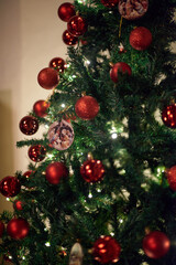 Fototapeta premium Christmas tree and spheres