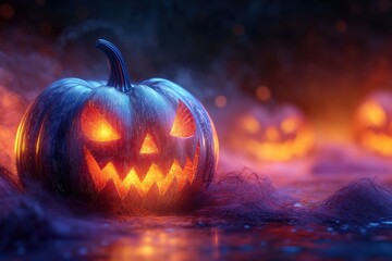 Halloween graphic layout with digital twist featuring pumpkin in 8K resolution for advertising