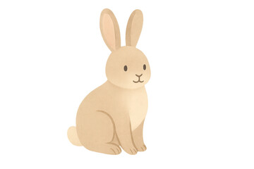 Obraz premium Adorable bunny illustration with a transparent background format image.