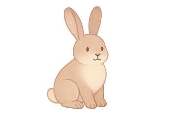 Obraz premium Cute bunny watercolor illustration with transparent background image.