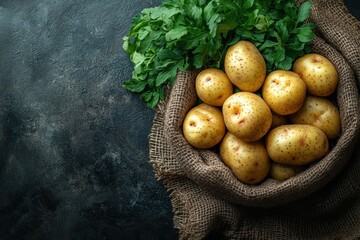 Premium potatoes from our farm in a natural setting showcasing minimalism at 8K resolution