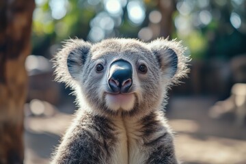 Wild animals display eye contact while looking directly at the camera in a minimalist setting
