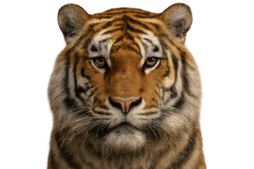 Obraz premium Tiger head closeup, portrait on a transparent background for projects