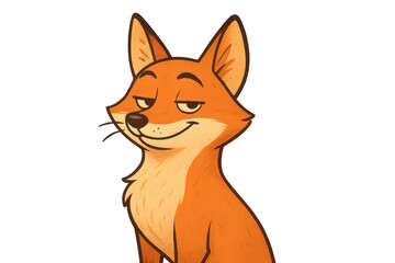 Obraz premium Smirking Fox Illustration on a transparent background, Cartoon Style.