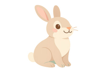 Obraz premium Cartoon Bunny Illustration on transparent background for Easter Decor