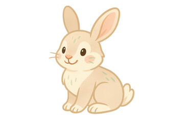 Obraz premium Cute Bunny Illustration with a transparent background for Easter art.