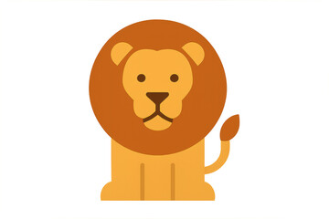 Obraz premium Cute flat lion vector graphic with transparent background illustration