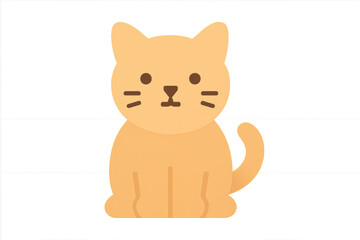 Cartoon cat illustration with transparent background, simple design.