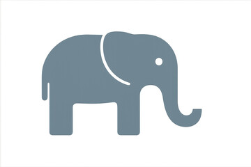 Gray elephant illustration with transparent background, vector art