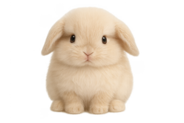 Adorable Bunny Portrait with a transparent background image close up.