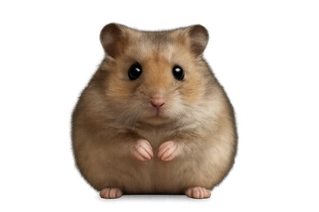 Adorable hamster with transparent background looking at the camera
