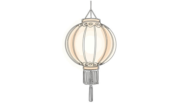 Elegant traditional paper lantern illustration with delicate details and soft lighting for