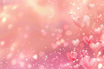 キラキラ輝くハート背景