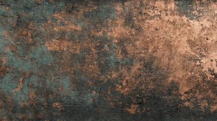 Obraz premium Surface shows a rough texture with patches of brown and green. It gives an aged look appearing weathered and worn. This texture could be found on walls of old buildings or industrial areas.
