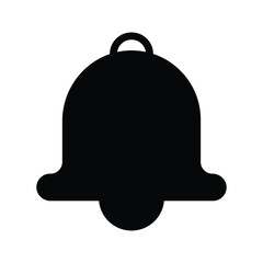 Simple Black Bell Icon Design for Notification or Alert Symbol