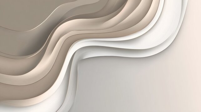 Curved Layers in Luxury Light Beige and Cloud Dancer White Create a High-End Minimal Composition in a Soft and Clean Setting