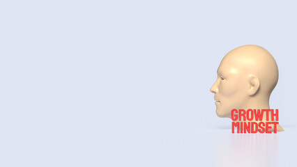 Human Mind Growth Mindset Concept 3d render.